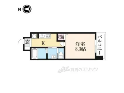 CASA VERDE 高辻(1K/4階)の間取り写真