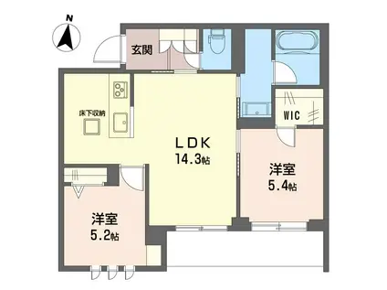 リラフォート(2LDK/1階)の間取り写真