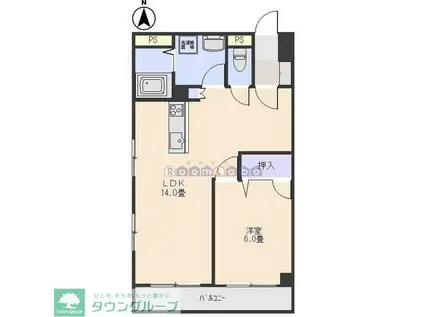 ホリビル大手町(1LDK/8階)の間取り写真