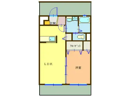 ファミーユ旭台II(1LDK/2階)の間取り写真