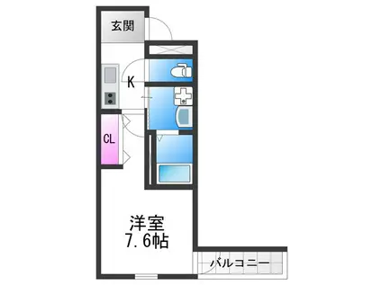 フジパレスあびこ駅北II番館(1K/3階)の間取り写真