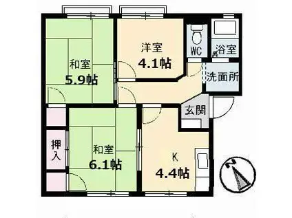 メゾンコリーヌ(3K/2階)の間取り写真