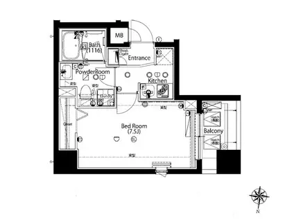 アルマド-ラ亀戸(1K/8階)の間取り写真