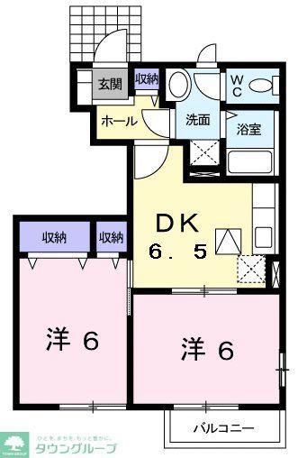 エトワールI(2DK/1階)の間取り写真