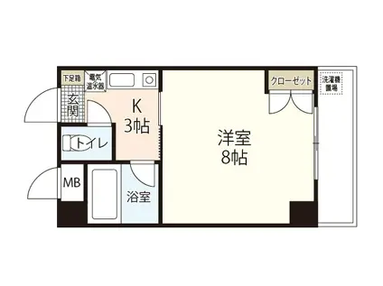 GRACIEUX河原町(1K/2階)の間取り写真