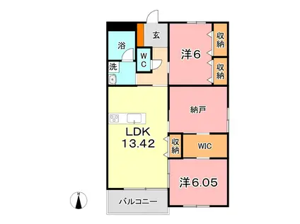 ALMA倉敷(2SLDK/2階)の間取り写真