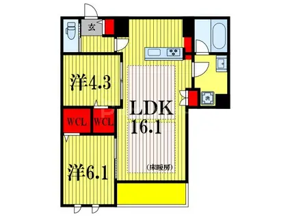 VICTOIRE 南流山(2LDK/2階)の間取り写真
