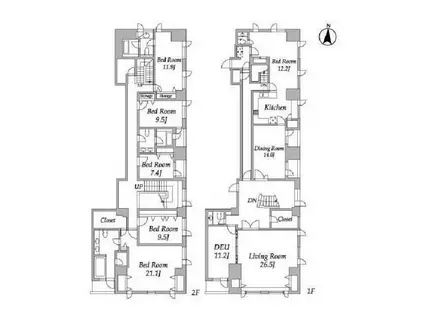 プライムスクエアシティ(7LDK/12階)の間取り写真