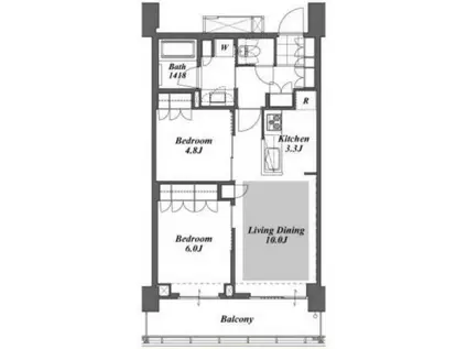 BRILLIA IST TOWER 勝どき(2LDK/35階)の間取り写真