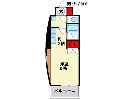 ジュネス壱番館(1K/4階)の間取り写真