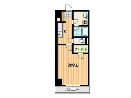 SKY VILLAGE盛南(1K/3階)の間取り写真