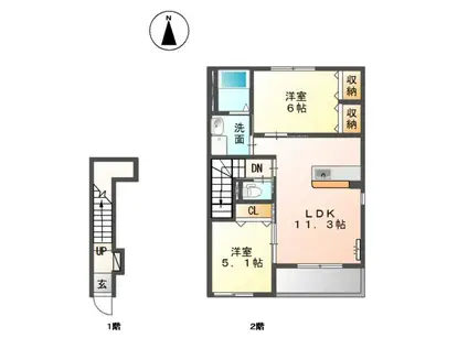FELICEII(2LDK/2階)の間取り写真