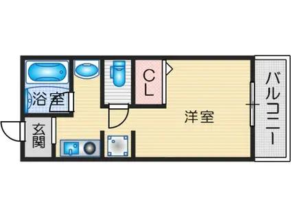 ルミナス岸部(ワンルーム/4階)の間取り写真