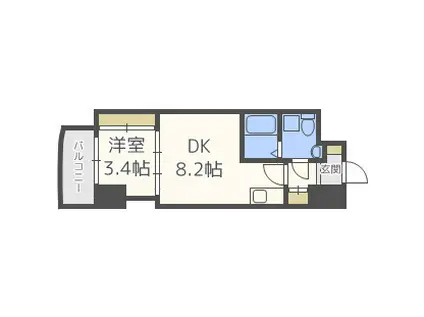 セレニテ本町グランデ(1LDK/8階)の間取り写真