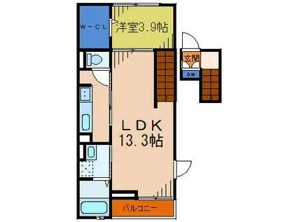 ベル・エトワール(1LDK/4階)の間取り写真