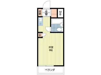 ファランドール(ワンルーム/1階)の間取り写真