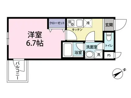 VIALE赤迫(1K/2階)の間取り写真