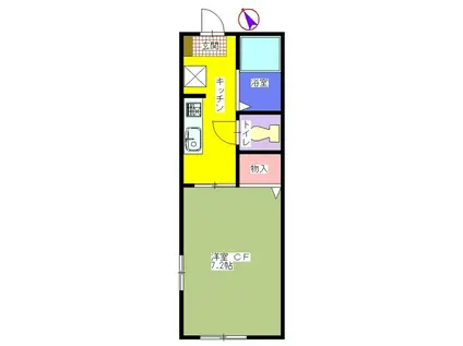 ディアス黒砂台(1K/1階)の間取り写真