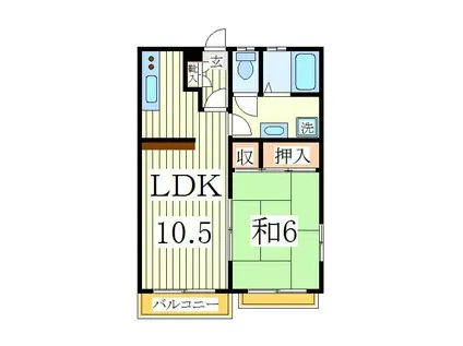 プレジオ.TI(1LDK/2階)の間取り写真