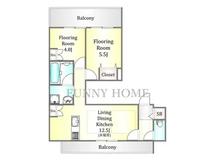 喜多見1丁目メゾン(2LDK/2階)の間取り写真