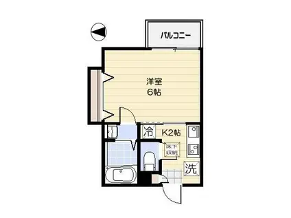 エスカリエ・ルージュ(1K/1階)の間取り写真