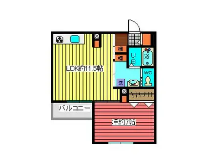 メゾン浦和根岸(1LDK/3階)の間取り写真