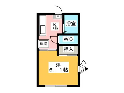 フォーヤングノムラ(1K/1階)の間取り写真