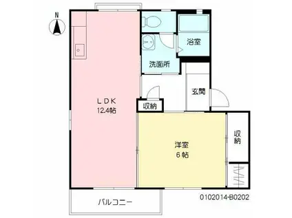 ニューサピエ(1LDK/2階)の間取り写真