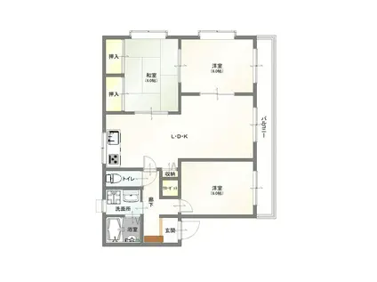 パールハイツ(3LDK/1階)の間取り写真