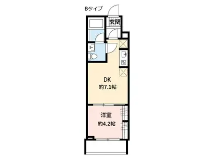 プレスタンテ ウィステリア(1DK/4階)の間取り写真