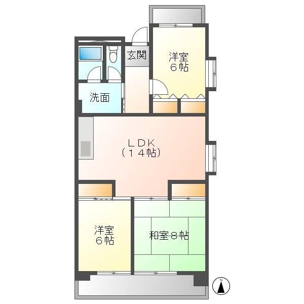 THE COMFORT(3LDK/2階)の間取り写真