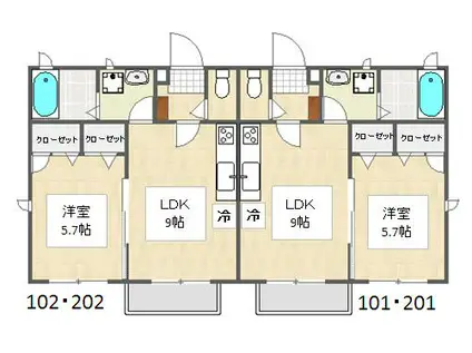 ヴィラ・フォレスタ(1LDK/1階)の間取り写真
