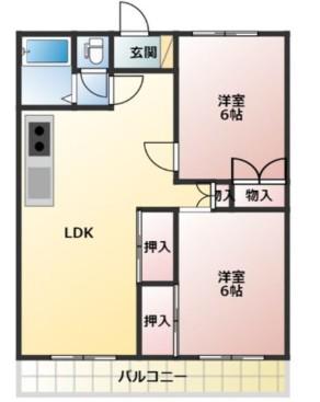NAGAI(2LDK/2階)の間取り写真
