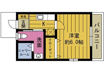 キャッスルタナカ(1K/2階)の間取り写真