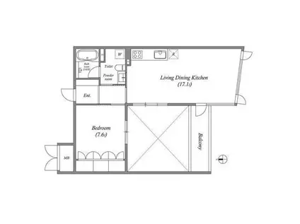 LASANTE葵(1LDK/6階)の間取り写真