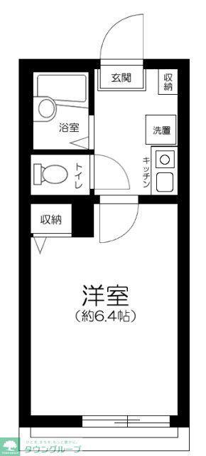 レジデンス江北(1K/2階)の間取り写真