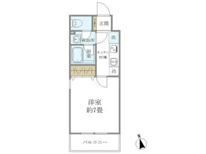 AS CABINS(1K/2階)の間取り写真