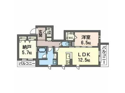 シャルマン山坂(1SLDK/2階)の間取り写真