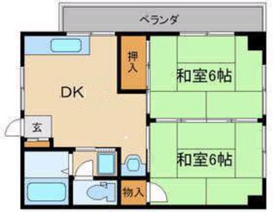 メサキビル(2DK/2階)の間取り写真