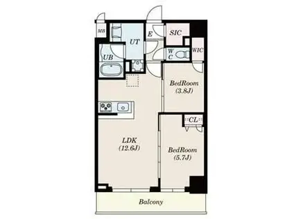 ALIVIS一之江(1K/5階)の間取り写真