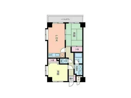 大倉山エステハイム第6(2LDK/2階)の間取り写真