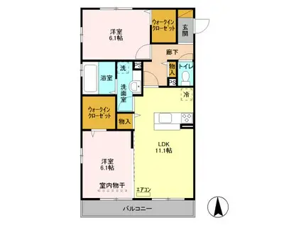 BRILLER(2LDK/3階)の間取り写真