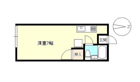 コーポKAKU(ワンルーム/1階)の間取り写真