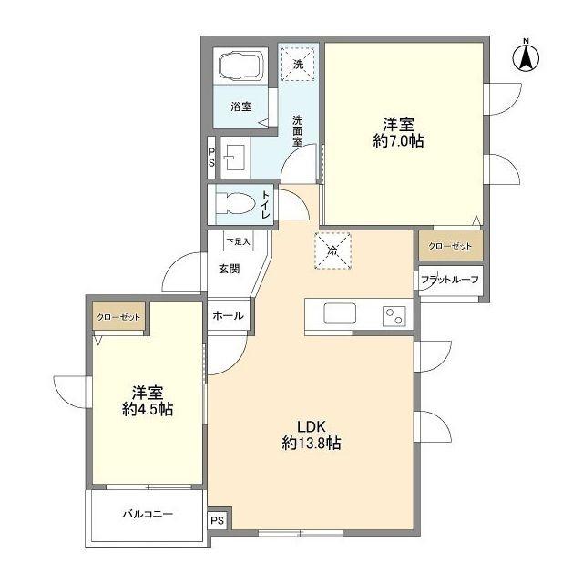 PEABODY HOMES NAKANOSAKAUE(2LDK/2階)の間取り写真