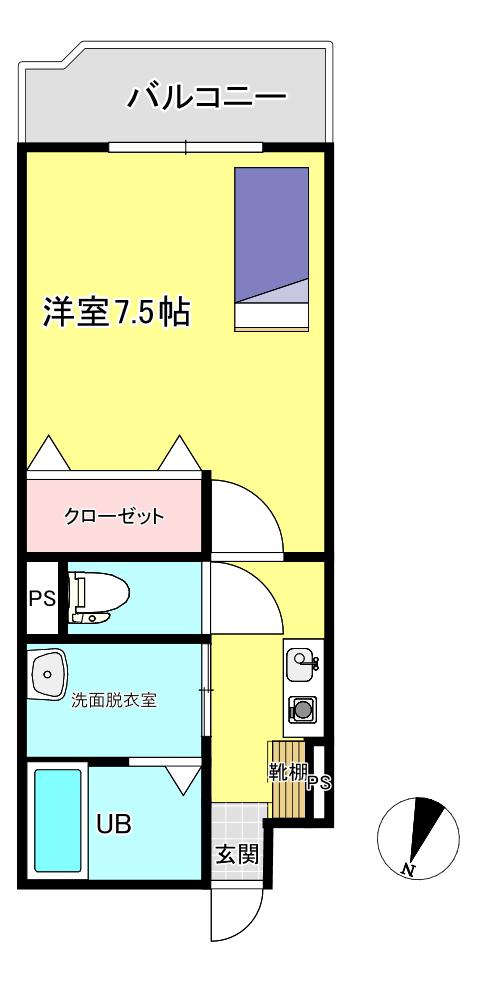サンクリークス(1K/3階)の間取り写真