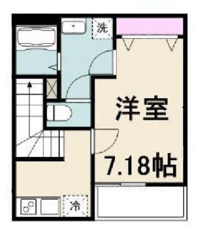 リブリ・KITAKASAI(1K/2階)の間取り写真