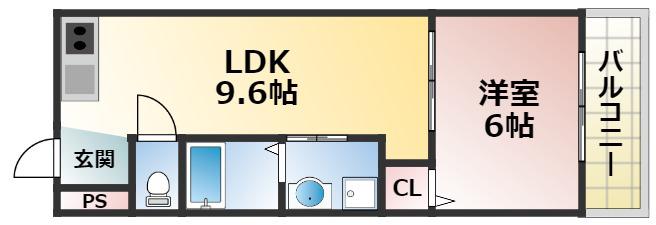 Mプラザ城東弐番館(1LDK/7階)の間取り写真