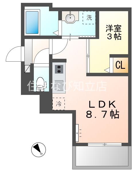 JACK YABAII(1LDK/2階)の間取り写真
