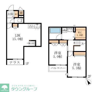 生田1丁目メゾン(2LDK/1階)の間取り写真