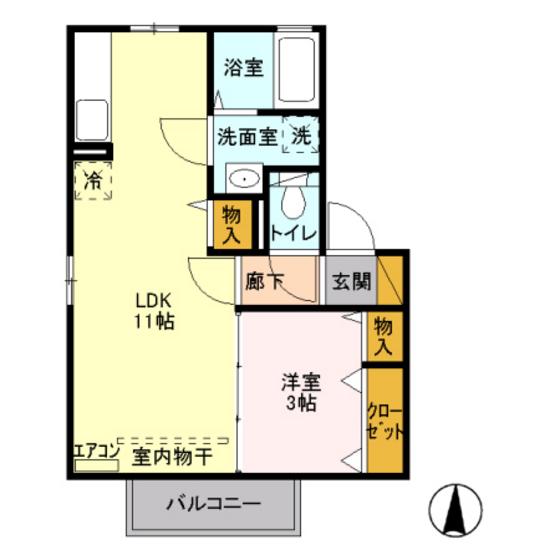 ア・プリオリ(1LDK/2階)の間取り写真